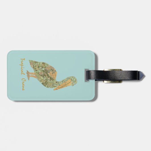 Tropischer Kranich Gepäckanhänger (Rückseite horizontal)