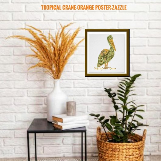 Tropischer Kranich Poster