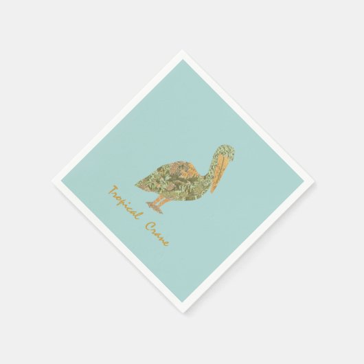 Tropischer Kranich Serviette (Ecke)