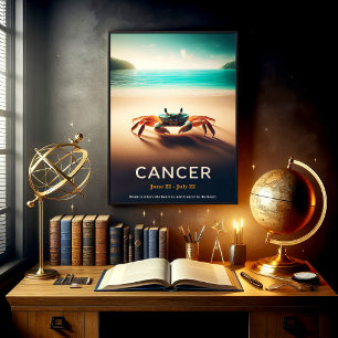Tropischer Krebs Zodiac Beach Art Poster