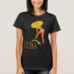 Tropischer kubanischer Sonnenhut Retro-Reise T-Shirt
