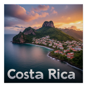 Tropischer Küstenort Costa Rica Poster