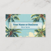 Tropischer Küstenpalmenbaum Retro Strand Visitenkarte (Vorderseite)