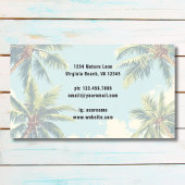 Tropischer Küstenpalmenbaum Retro Strand Visitenkarte