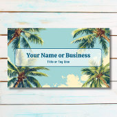 Tropischer Küstenpalmenbaum Retro Strand Visitenkarte