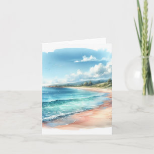 Tropischer Küstenstrand Dankeskarte