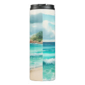Tropischer Küstenstrand Thermosbecher (Rückseite)