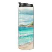 Tropischer Küstenstrand Thermosbecher (Nach rechts gedreht)