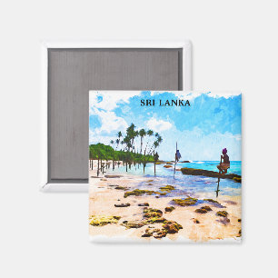 Tropischer Küstenstrand von Sri Lanka Magnet