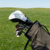 Tropischer Leopard Blau Pfirsich Abstrakt Golf Headcover (In SItu)