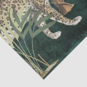 Tropischer Leopard-Dschungel Aquamarin Blue Decoup Seidenpapier (Ausschnitt)