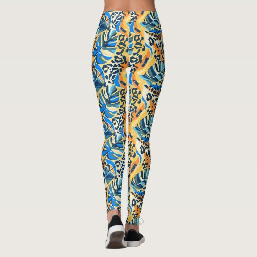 Tropischer Leopard Leggings (Rückseite)