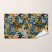 Tropischer Leopard und Tiger-Dschungelmuster Badhandtuch Set (Handtuch)