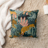Tropischer Leopard und Tiger-Dschungelmuster Kissen (Decke)