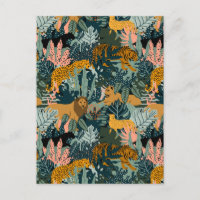 Tropischer Leopard und Tiger-Dschungelmuster