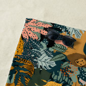 Tropischer Leopard und Tiger-Dschungelmuster Strandtuch (Beispiel)