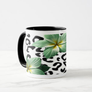 Tropischer Leoparden-Druck Blumen Tasse