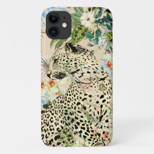 Tropischer Leopardendruck blumig Hawaiisch Case-Mate iPhone Hülle