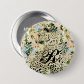 Tropischer Leopardenprint Button (Vorne & Hinten)