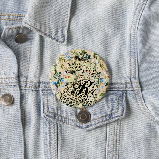 Tropischer Leopardenprint Button (Beispiel)