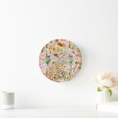 Tropischer Leopardenprint Runde Wanduhr (Zuhause)