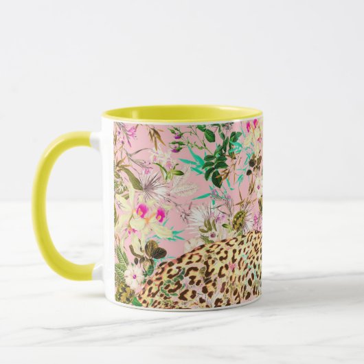 Tropischer Leopardenprint Tasse (Links)