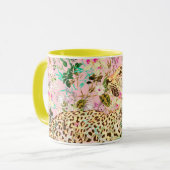 Tropischer Leopardenprint Tasse (Vorderseite Links)