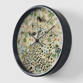 Tropischer Leopardenprint Uhr (Winkel)