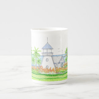 Tropischer Leuchtturm Teetasse Porzellantasse