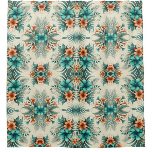 Tropischer Lichtduschvorhang Duschvorhang (Vorderseite)