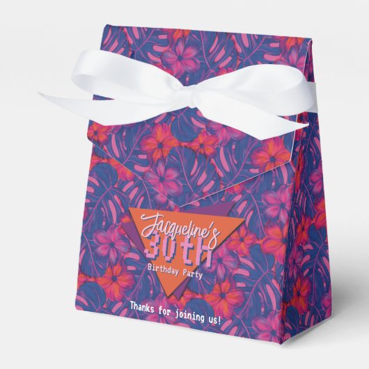 Tropischer Lila Blumengeburt Geschenkschachtel (Vorderseite)