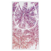 Tropischer Lila/rosa Glitzer Palms Geschenktasche Kleine Geschenktüte (Rückseite)