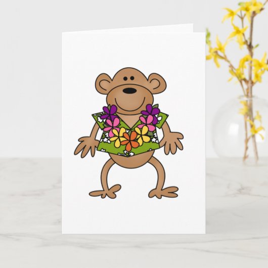 Tropischer Luau Affe Karte (Gelbe Blume)