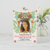 Tropischer luauer Hawiian Abschluss Einladung (Stehend Vorderseite)