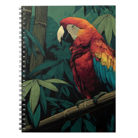 Tropischer Macaw-Notebook Notizblock (Vorderseite)