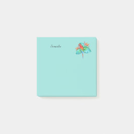 Tropischer Macaw Parrot Personalisiert 3x3 Post-it Post-it Klebezettel