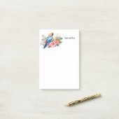 Tropischer Macaw Parrot Personalisiert 4x6 Post-it Klebezettel (Auf Schreibtisch)