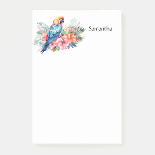 Tropischer Macaw Parrot Personalisiert 4x6 Post-it Klebezettel