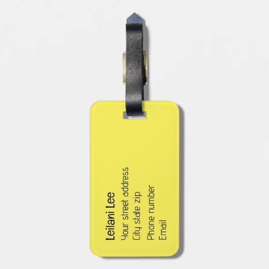 Tropischer Mango-Tango personalisiert Gepäckanhänger (Rückseite vertikal)