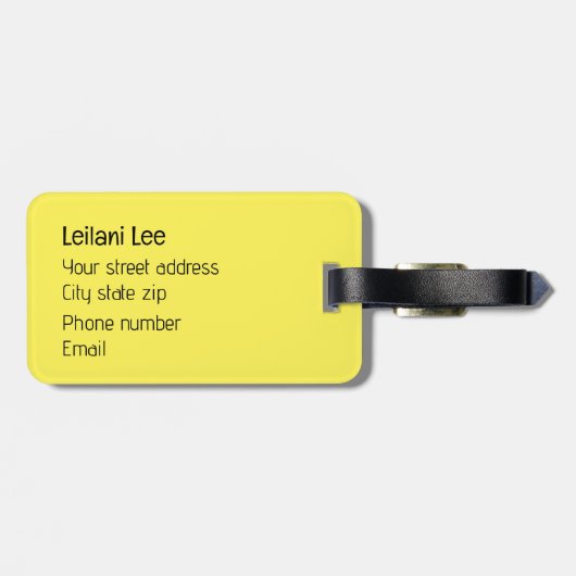 Tropischer Mango-Tango personalisiert Gepäckanhänger (Rückseite horizontal)