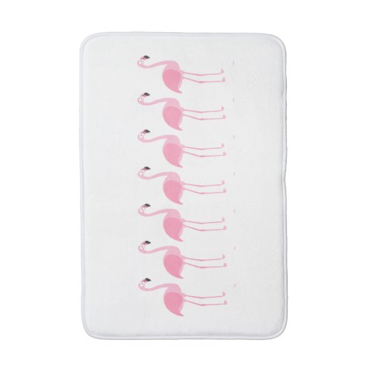 Tropischer Marching Pink Flamingos Badematte (Vorderseite Vertikal)
