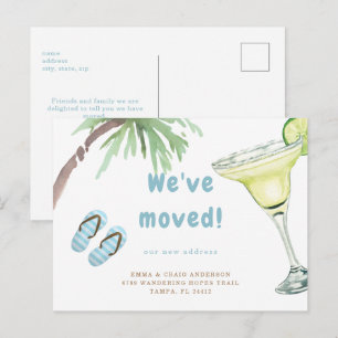 Tropischer Margaritas mit Palmenbaum Weiße Wir sin Postkarte