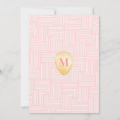 Tropischer Marmor Rosa Gold Einladung zum Geburtst (Rückseite)