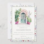 Tropischer marokkanischer Türensee Wasserfarbe Geb Einladung (Vorderseite)