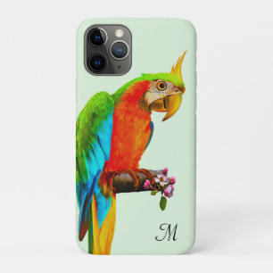 Tropischer mehrfarbiger Ara-Vogel & Monogramm-Einb Case-Mate iPhone Hülle