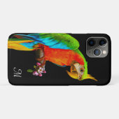 Tropischer mehrfarbiger Bird & Monogram Case-Mate iPhone Hülle (Rückseite (Horizontal))
