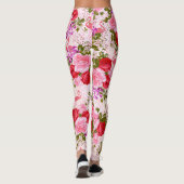 Tropischer mit Blumenflamingo der Vintagen boho Leggings (Rückseite)