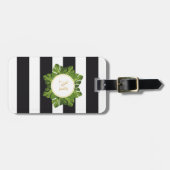 Tropischer mit Monogramm Gepäckumbau des Blätter-| Gepäckanhänger (Vorderseite horizontal)