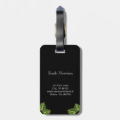 Tropischer mit Monogramm Gepäckumbau des Blätter-| Gepäckanhänger (Rückseite vertikal)