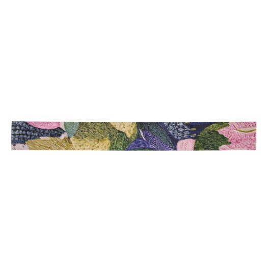 Tropischer Modernismus Blumenband Satinband (Vorderseite)